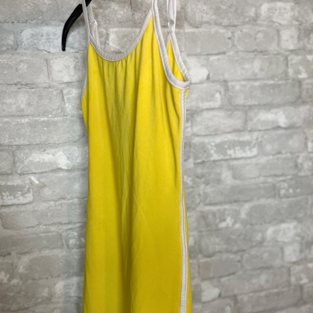 SHEIN Yellow Cotton Romper – Small, White Trim
